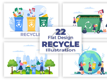 22 Recycle Process Trash Illustration