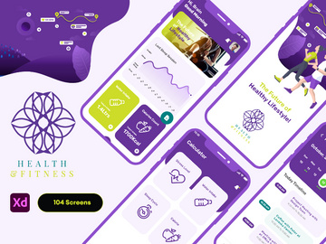 Health and Fitness App - Adobe XD Mobile UI Kit