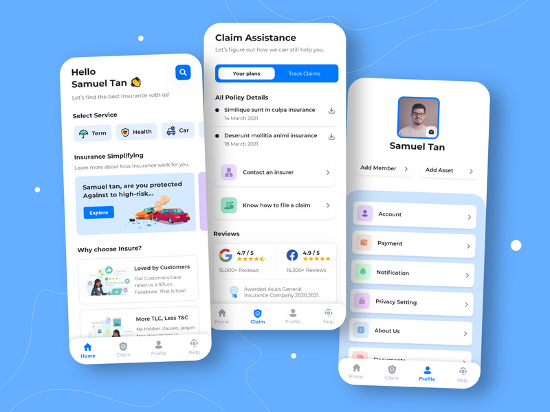 Insurance App Design by CMARIX Infotech ~ EpicPxls