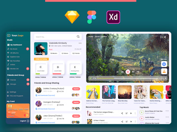 File storage and Movie or Music player Application UI Concept