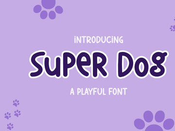 Super Dog - Cute Playful Monoline Display