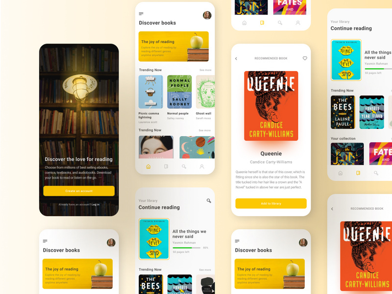 E-Library app UI by Shubhda Sharma ~ EpicPxls