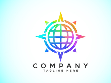 Polygonal Compass Concept Logo Design. Compass Low Poly Logo sign and symbol. Coastal icon