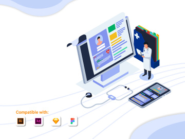 Doctor checking patient information data.