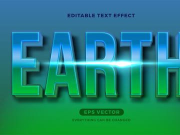 Earth Nature Green editable text effect vector template
