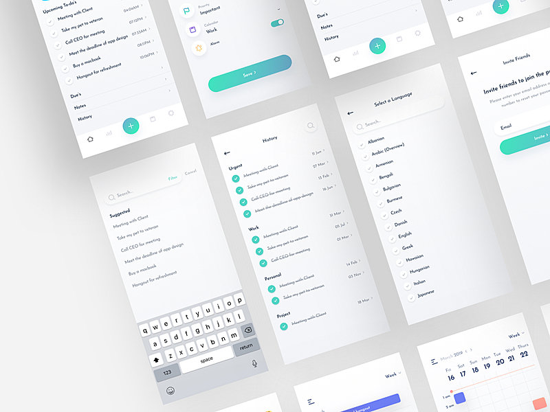 Helio to-do list iOS UI kit by Shouravdesign ~ EpicPxls