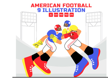 9 American Football Illustration
