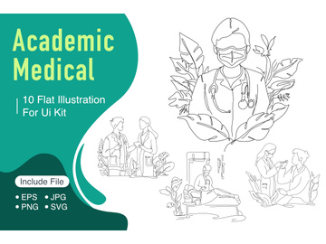 Academic medical flat illustrations