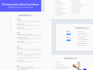 10 FAQs Widget Design for Web-UI Kit
