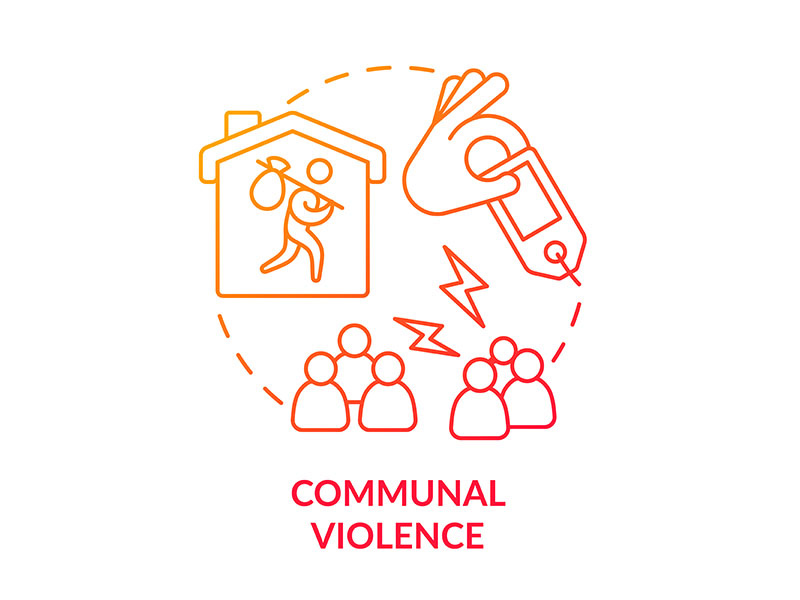 Communal violence red gradient concept icon by bsd studio ~ EpicPxls