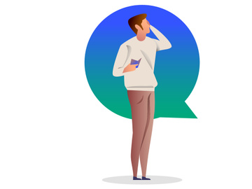 Illustration : Man Call Communication