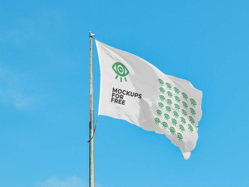 Waving Flag Mockup