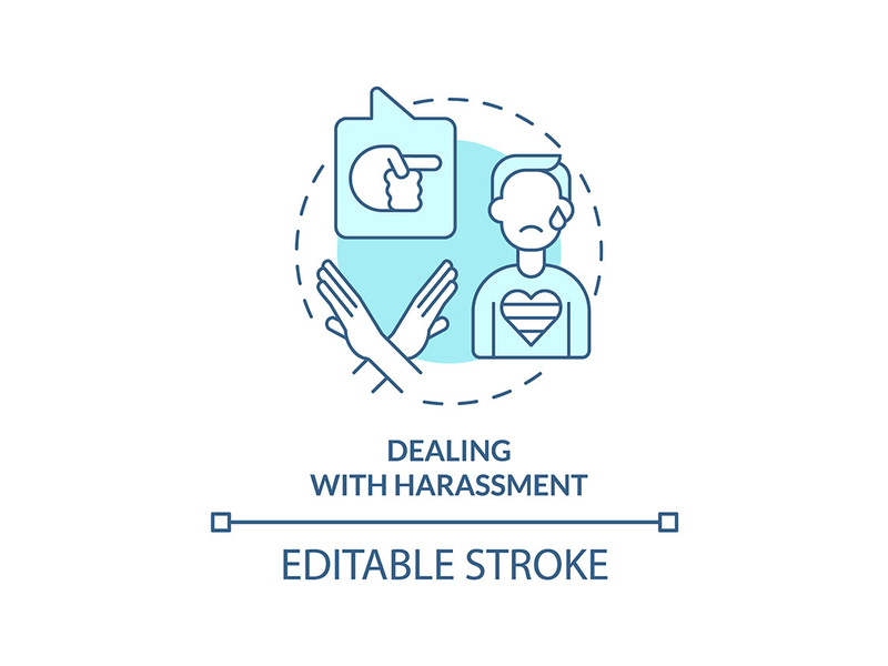 Dealing With Harassment Turquoise Concept Icon By Bsd EpicPxls