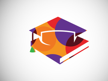 Modern low poly style education logo design, Geometric, and triangle book logo icon sign symbol.