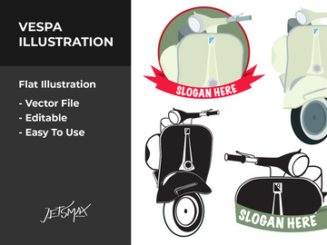 Vespa classic scooter vector bundle