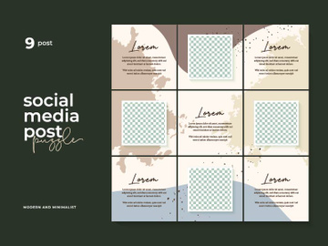 Social Media Post Template Instagram Puzzle Vector