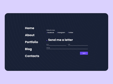 Dark Menu Web Concept
