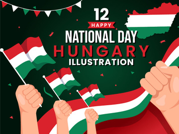 12 Happy Hungary National Day Illustration