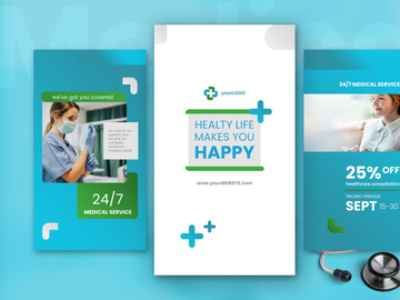 Blue color theme Medical Social Media Story Template