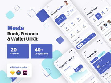 Meela - Money Transfer, Bank, Finance and Wallet App UI Kit