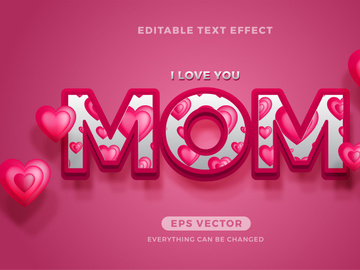 Mom editable text effect vector template
