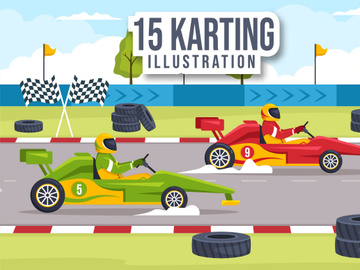 15 Karting Sport Illustration
