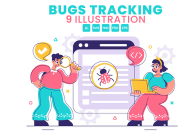 9 Bugs Tracking Tool Illustration