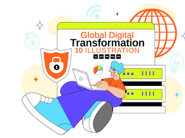 10 Global Digital Transformation Illustration