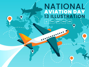 13 National Aviation Day Illustration