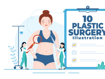 10 Plastic Surgery Flat Illustration