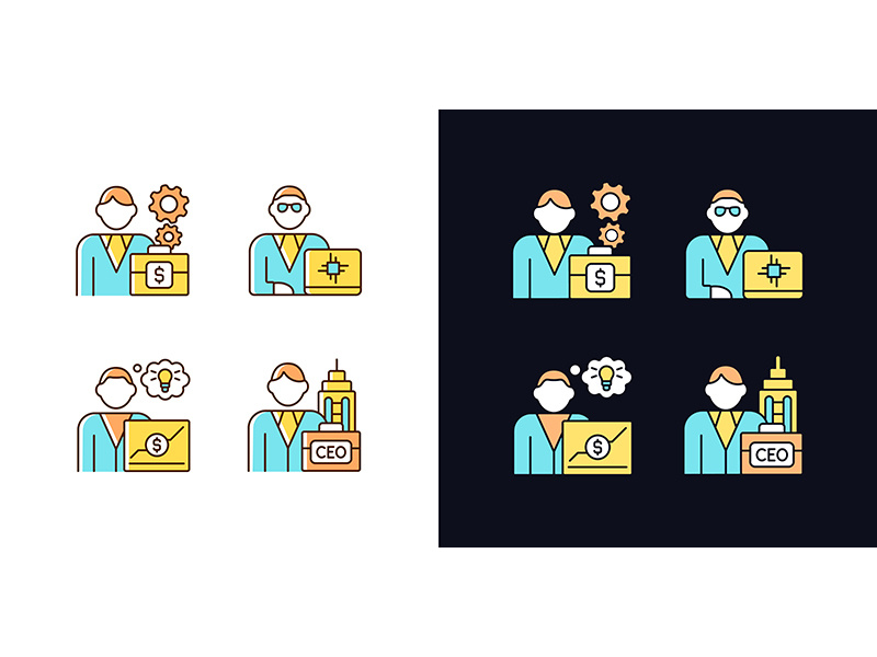 Senior executive roles light and dark theme RGB color icons ~ EpicPxls