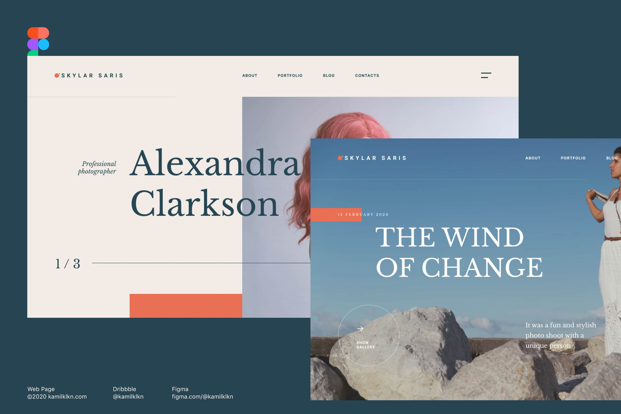 UI Kit | Site de Portfólio Pessoal | Site de Portfólio de Fotos