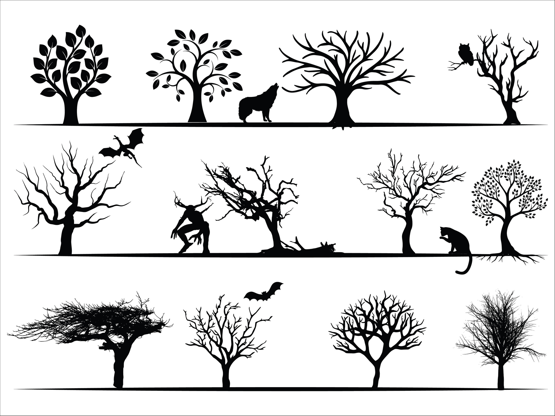 Trees Silhouettes Collection