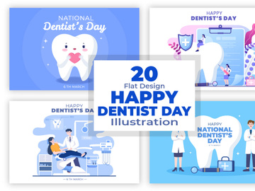 20 World Dentist Day Cartoon Background Illustration