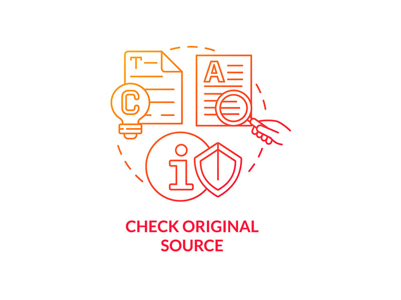 Check Original Source Red Gradient Concept Icon By Bsd EpicPxls