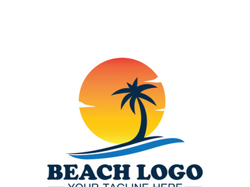Beach logo design Vector template