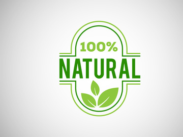 Natural, organic, fresh food vector logo or badge template for product