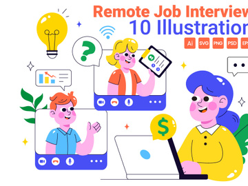 10 Remote Job Interview Illustration