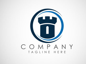 Castle tower logo design vector illustration. Castle icon sign symbol