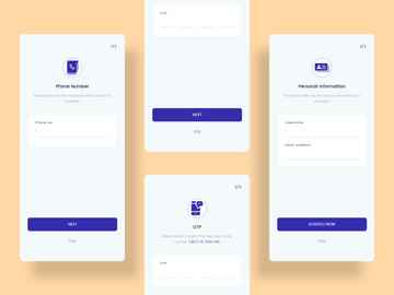 Sign Up flow screens