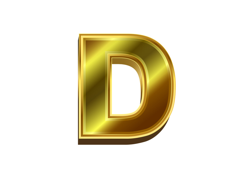 3d golden letter. Luxury gold English alphabet on white ~ EpicPxls
