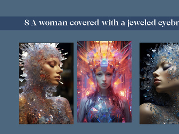 A woman covered with a jeweled eyebrow