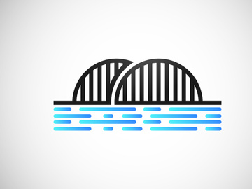 Creative abstract bridge logo design template
