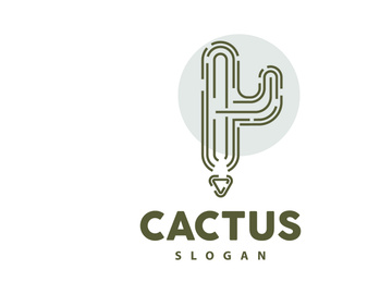 Cactus Logo, Desert Green Plant Vector