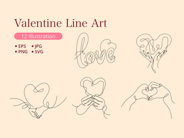 Heart Shaped Hands One Continuous Line Drawing