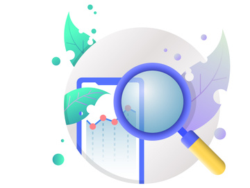 illustration vector icons analyses and report financial data