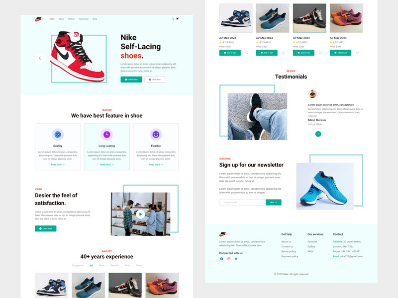 Nike Shoes store website landing page 2 by Shamsunnahar EpicPxls