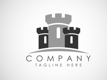 Castle tower logo design vector illustration. Castle icon sign symbol