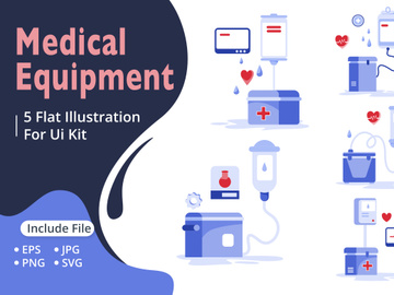 Medical Equipment Flat Illustration