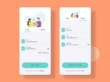 Login and Signup screens for Delivery app
